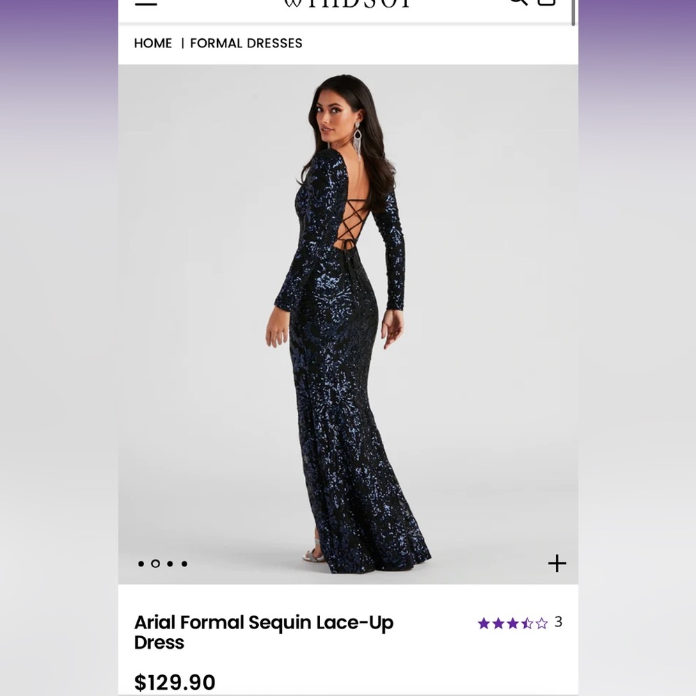 Selling this beautiful formal sequin dress in navy blue size small